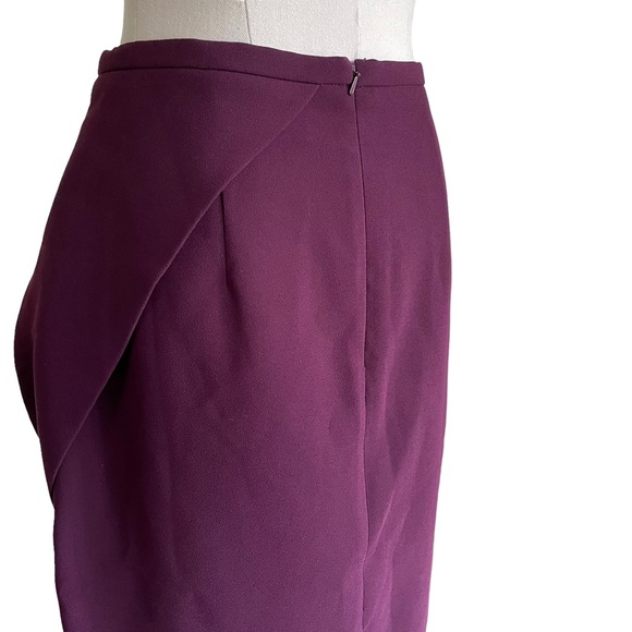 CAMILLA AND MARC Sz10 Plum asymmetrical fitted highwaised midi pencil skirt 🥇 - Picture 7 of 13